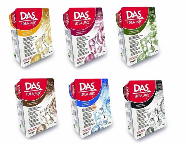 DAS IDEA MIX AIR DRYING MODELLING CLAY CREATE A MARBLE MARBLING EFFECT 100g  6 Colors